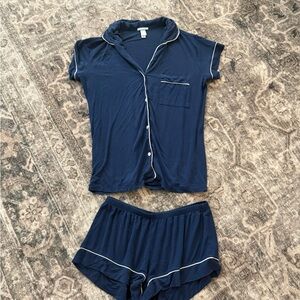 Eberjey Gisele Navy Blue Pajama Set size small